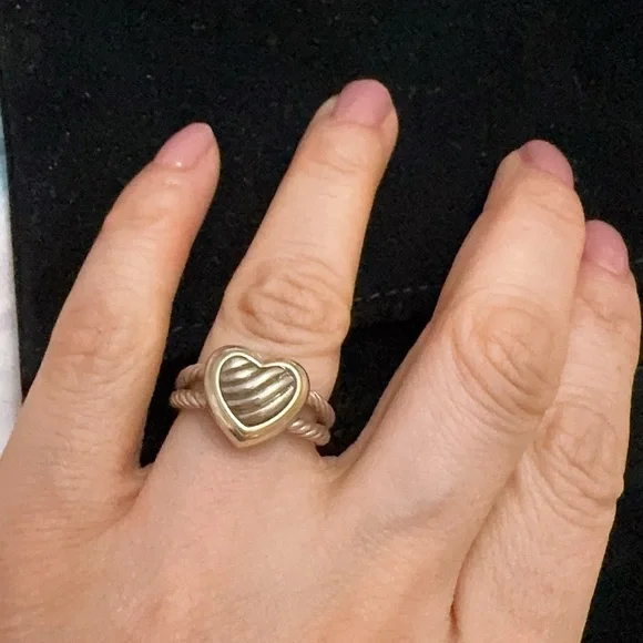 David yurman Elegant Silver Heart Ring7-7.5 - Picture 4 of 4